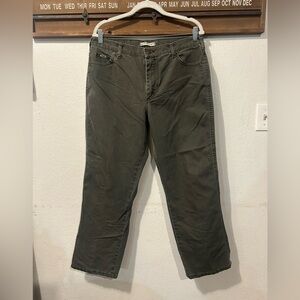 Vintage Lee Jeans Women 14  Dark Green High Waist Tapered Leg Union (1475)